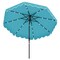 Costway 9.3 FT Solar Patio Umbrella Outdoor Market Sunshade with 24 LED Lights,Ruffles Beige/Brown/Red/Gray/Turquoise